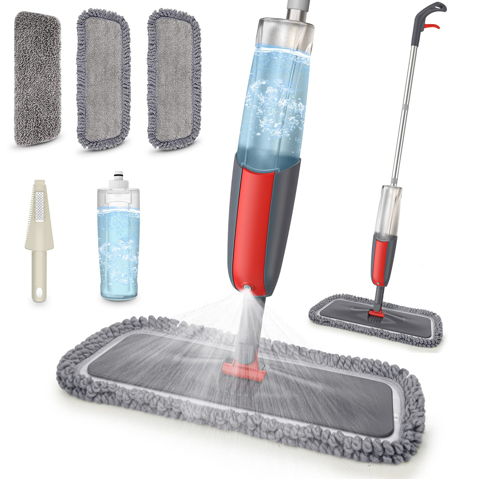 MEXERRIS Microfiber Floor Mop for Hardwood Cleaning - 360 Rotating Dust Wet Mop