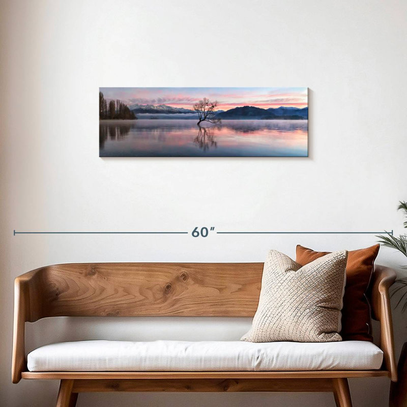 Impression sur toile Lake Subzero Serenity, H 12 po x l 36 po x P 1,25 po