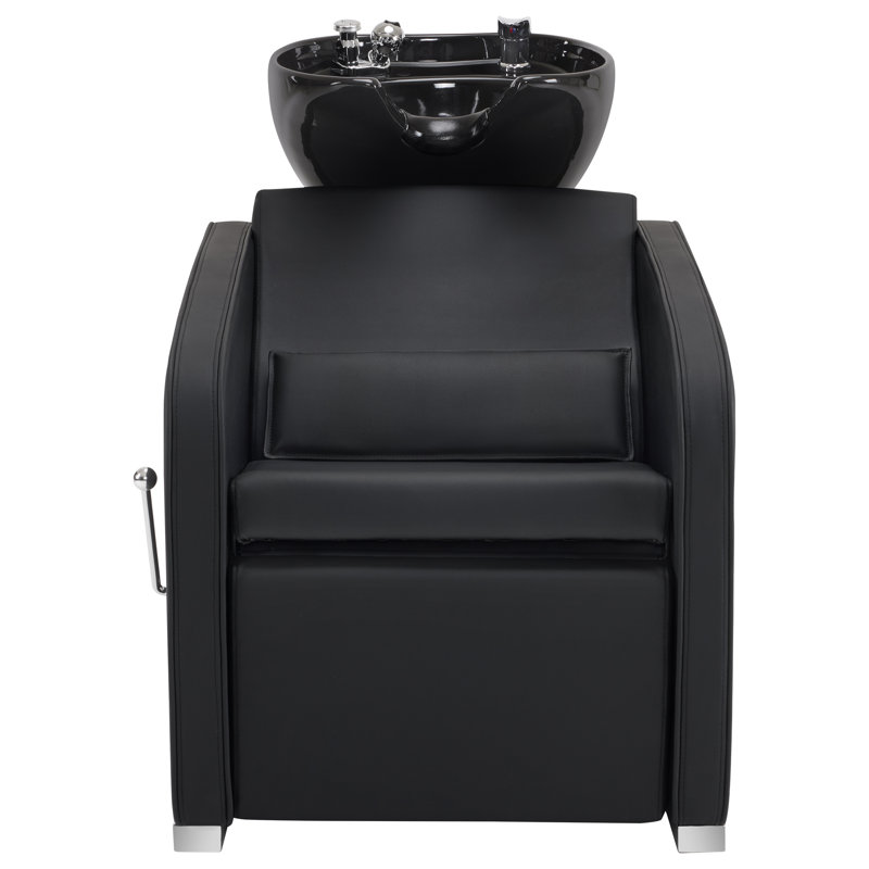Fauteuil station inclinable avec shampooing Malikhi, Noir
