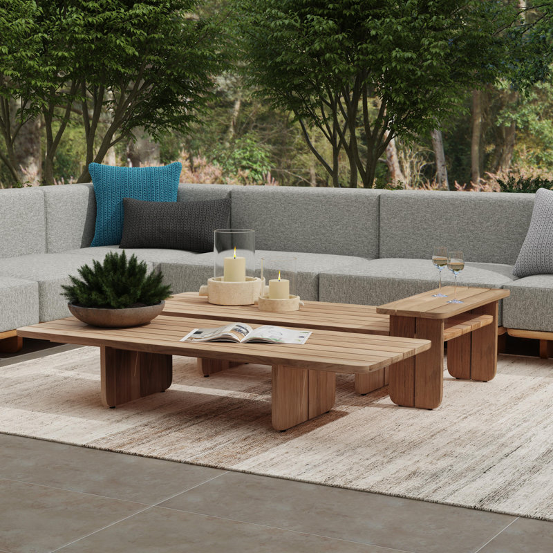 Hudson 63" Outdoor Coffee Table Natural