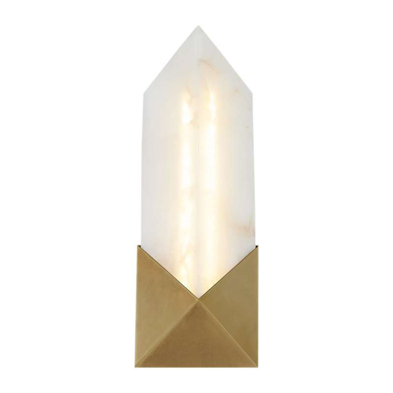 Caesar Dimmable LED Bath Sconce, Vintage Brass/Alabaster