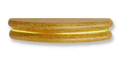 2-1/4" Classy Oak Pull With Brass Trim
