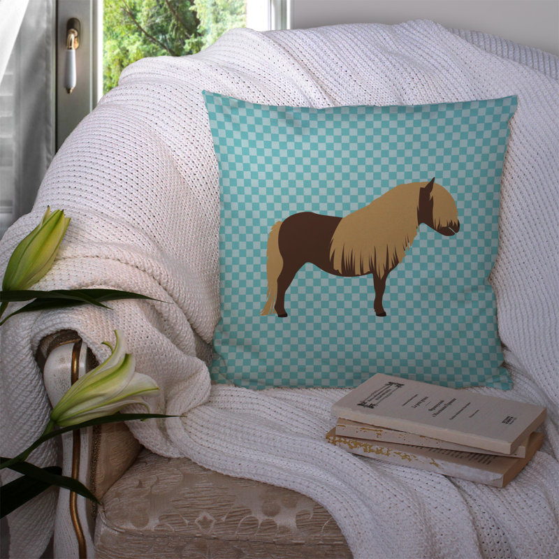 Coussin extérieur cheval pony, Bleu, 14 po x 14 po