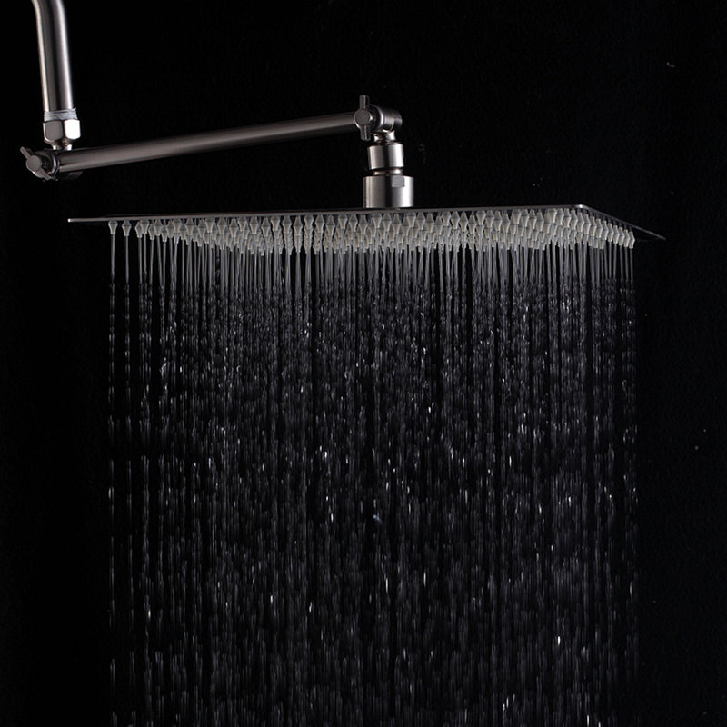 Pomme de douche à pluie avec bras de douche (carré de 12 pouces)