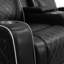 Causeuse inclinable électrique en cuir noir avec rangement, lumières DEL et chargement USB - sièges de cinéma maison avec support à double ressort et structure en bois massif