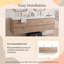 Meuble-lavabo mural étanche de 72 pouces en bois fabriqué avec lavabo intégré en résine, rangement à fermeture en douceur et préassemblé-385890314