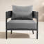 Chaise d'extérieur en aluminium gris foncé Lewan