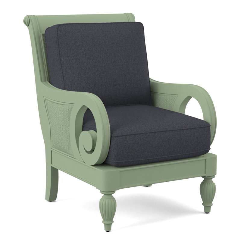 Grand View 71.12Cm Wide Armchair, Celery Finish, White Performance Fabric; 0851-94