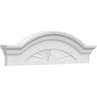 x 2-1/2"P Segment Arch W/ Flankers Sunburst Architectural Grade PVC Pediment