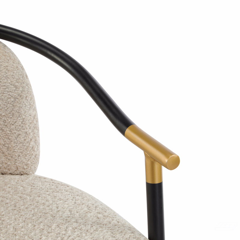 Tabouret de comptoir rembourré avec structure en métal (ensemble de 2), Beige
