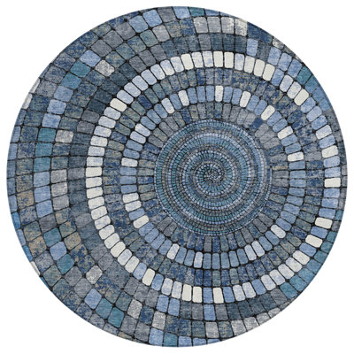 Machine Washable Indoor/Outdoor Husby ACN2216 Geometric Rug