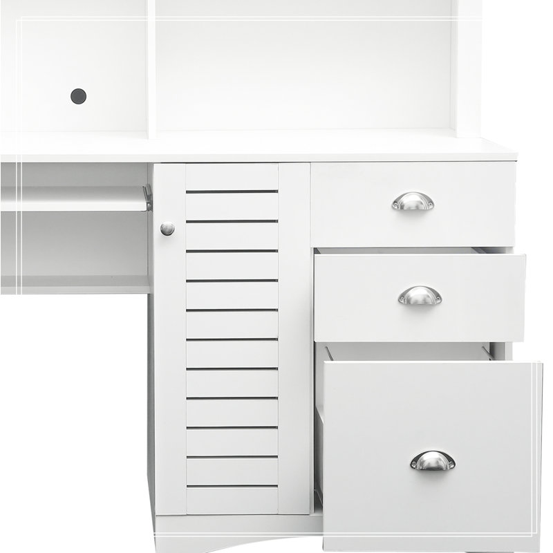 Melaniece Computer Desk, White incorrect, 57.68" H x 59.06" W x 23.62" D