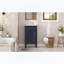 Meuble-lavabo sur pied avec lavabo en céramique, porte à fermeture amortie et pieds en bois massif, style français, bleu-901538481-901538482