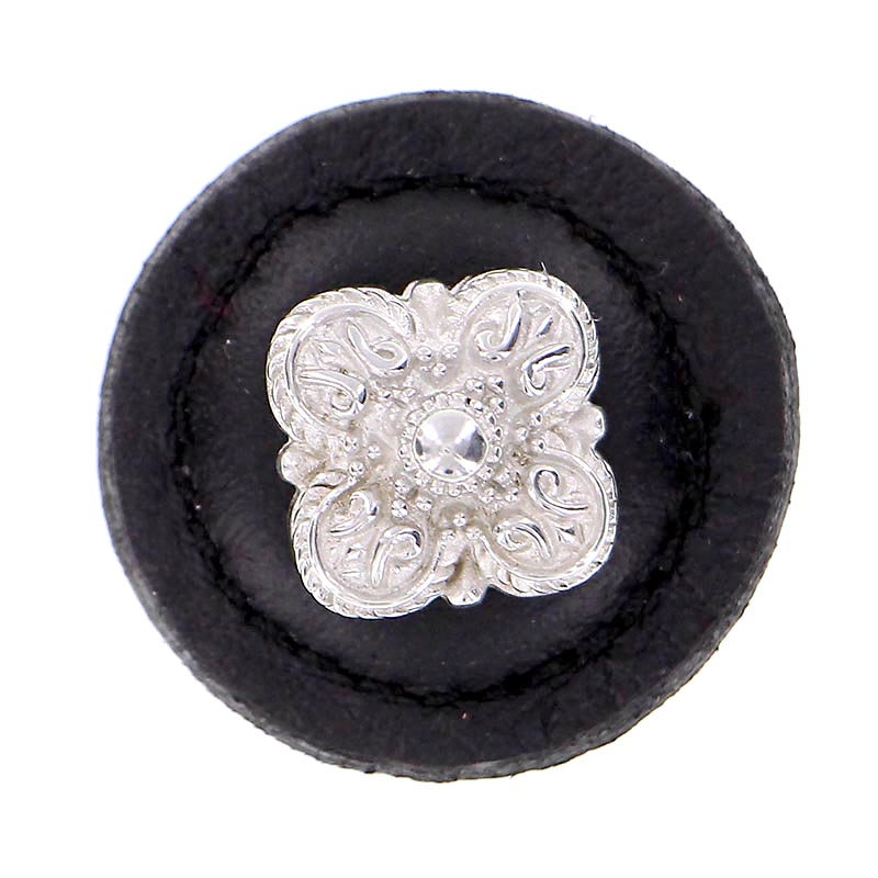 Napoli Mushroom Knob, Black, Polished Nickel