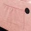 Canapé inclinable simple avec dossier réglable manuellement, port de charge USB sur le côté de l'accoudoir, support pour téléphone inclus, rangement des accoudoirs dissimulé et repose-pieds de rangement assorti - rose