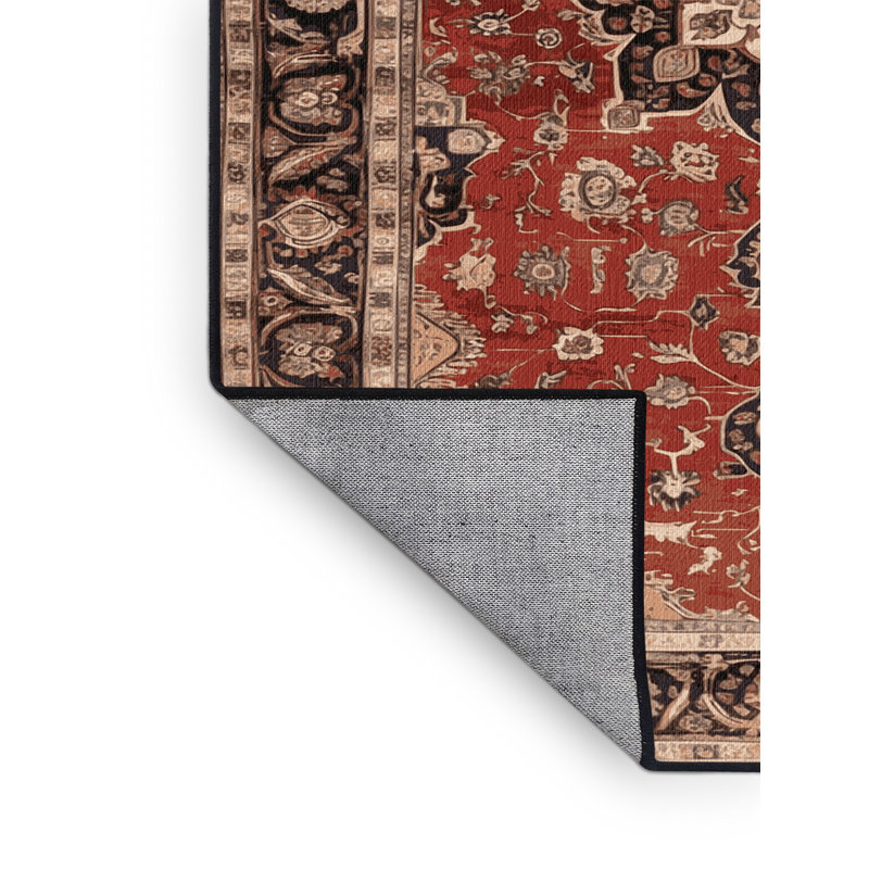 Tapis brun lavable à la machine, Rond 3 pi