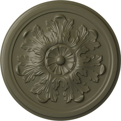 Endurathane Legacy Acanthus Ceiling Medallion, 12 3/4"OD x 7/8"P (Fits Canopies up to 3 1/2"), Hand-Painted Painted Turtle Finish