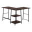 Bureau d'ordinateur, bureau personnel, coin, tablettes de rangement, L de 48 po, travail, ordinateur portable, métal stratifié, contemporain, moderne-129597070