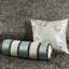 Couvre-lit 5 pièces avec coussins - Grand, bleu / brun, grand coussin d'allure classique-119448687-119448688