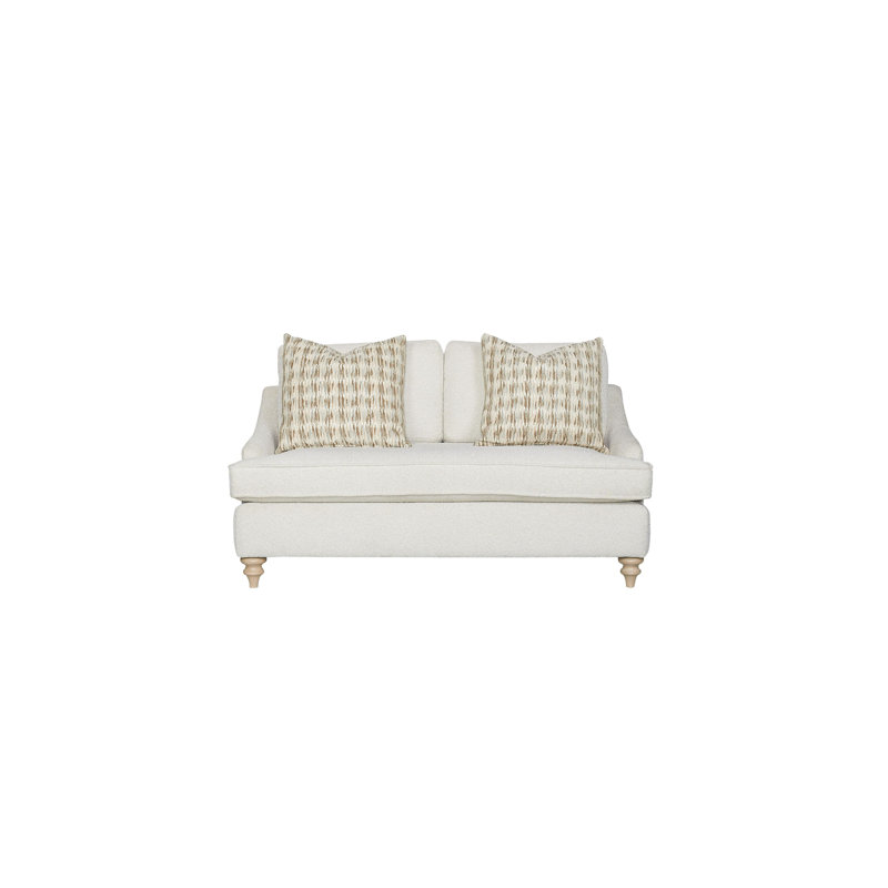 Haley Upholstered Loveseat with Pillows, White