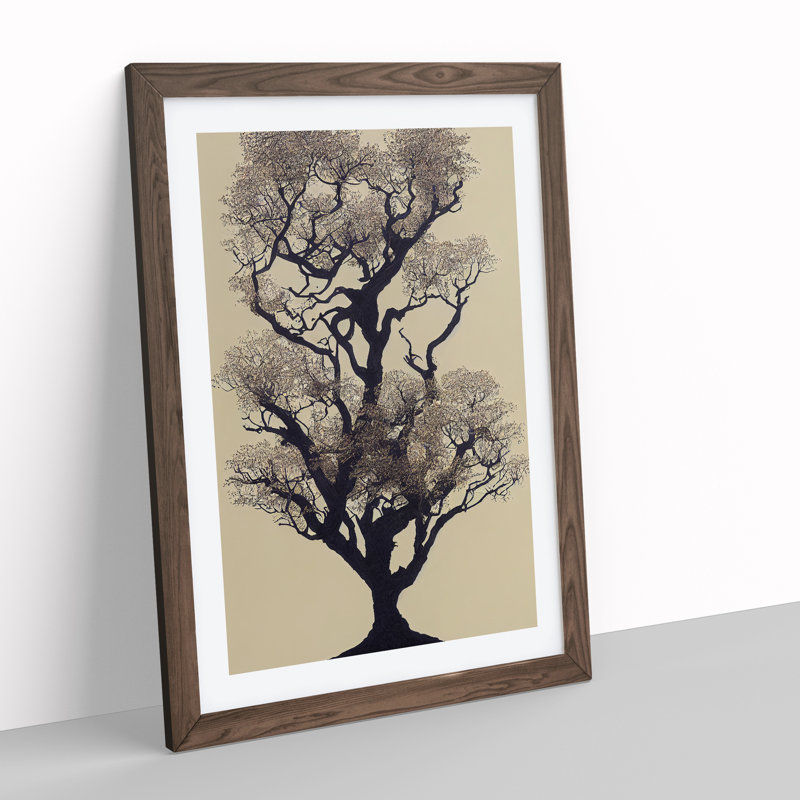 The Solo Tree No.3 - Framed Print, 46cm H x 34cm W x 2cm D, Walnut