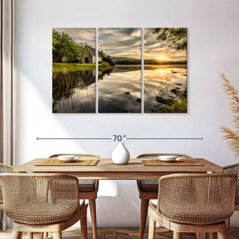 Adella Gougane Barra Lake Church Sunrise, H 36 po x l 57 po