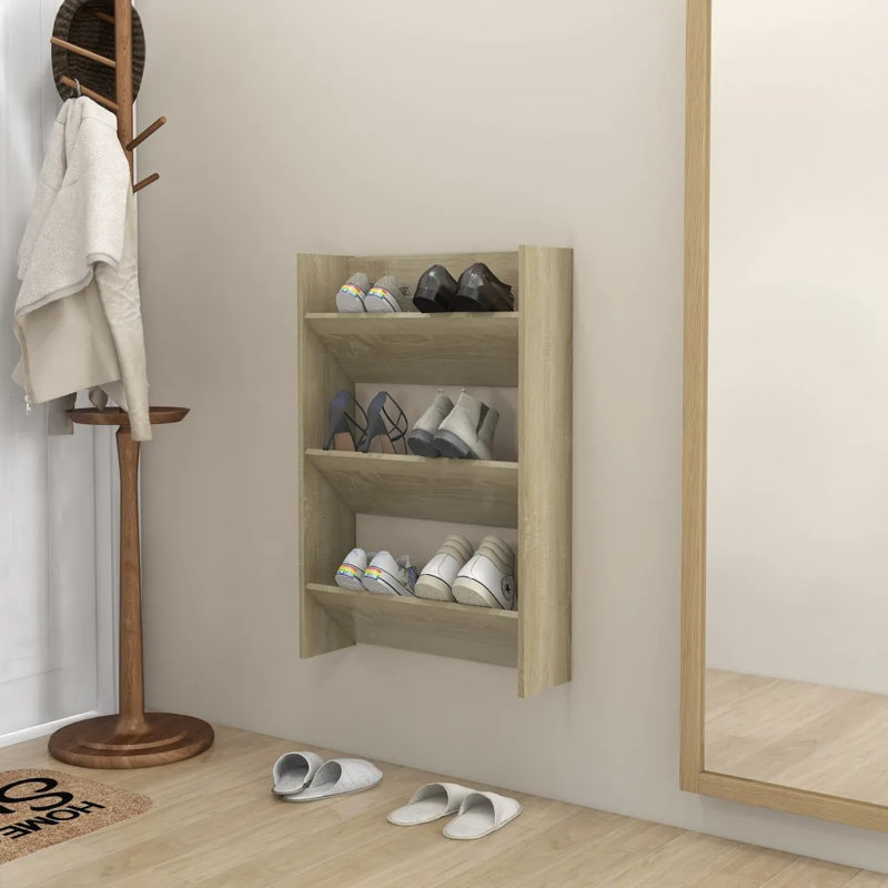 6 Pair Shoe Rack, Sonoma Oak