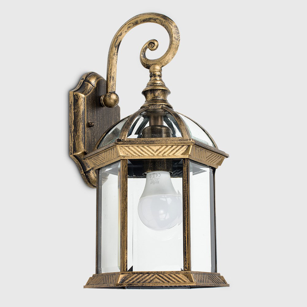 Fulkerson Gold 42Cm H Glass Outdoor Wall Lantern