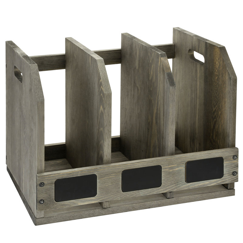 Antonsen 3-Slot Wood File Organizer
