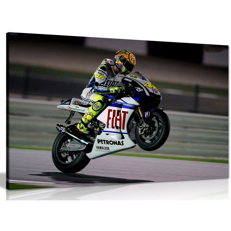 Valentino Rossi Moto Gp - Wrapped Canvas Print, 31cm H x 46cm W