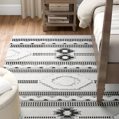 Tapis intérieur / extérieur ivoire / noir Oumar