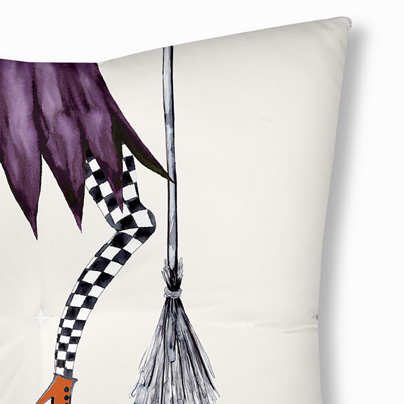 297_Coussin de sol touffeté Halloween Design Esmerelda, 30 po x 30 po, Ivoire