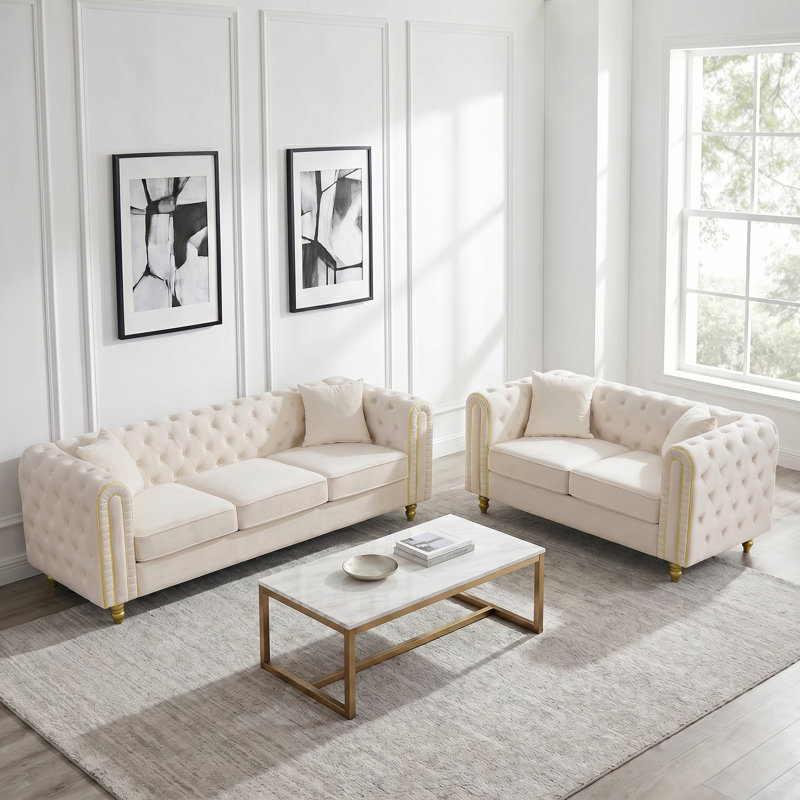 Ensemble de salon 2 pièces Averleigh, Beige