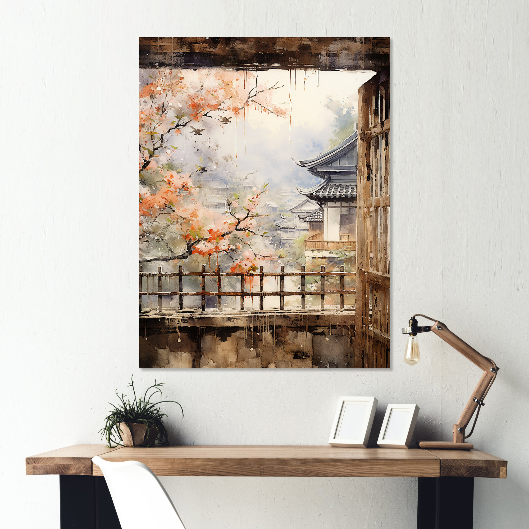 Lark Manor™ Beige Window To Osaka II - Japan Metal Wall Art | Wayfair