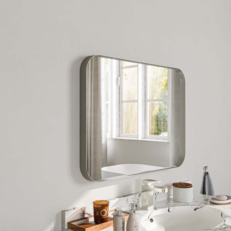Miroir mural Tahleek, 22 po x 30 po, Argent