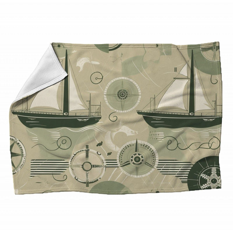 Jeté , L 60 po x l 50 po, Géométrique, Vert / beige