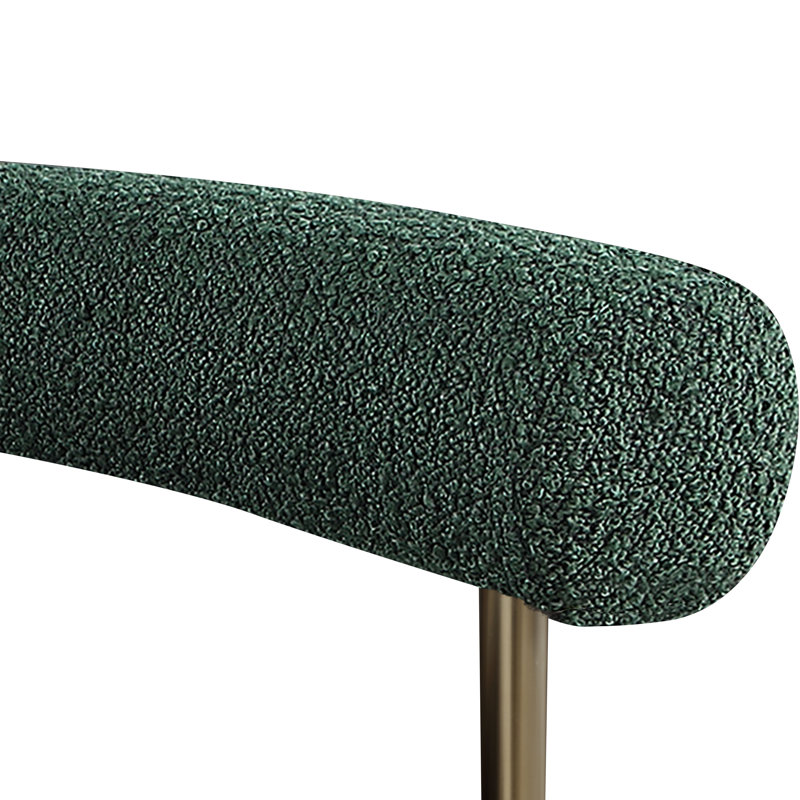 Fauteuil Joni Boucle, Vert, Laiton brossé