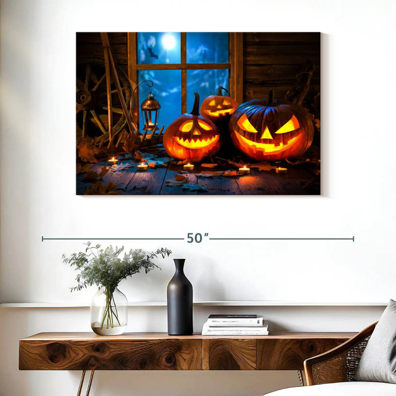 Halloween Jack O Lanterns, H 26 po x l 39 po