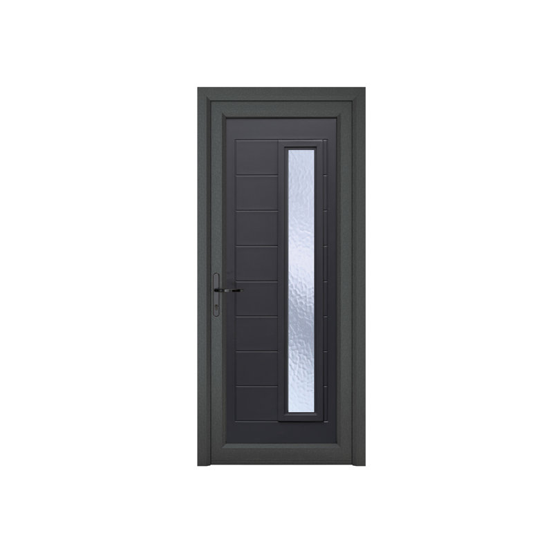 Crystal uPVC Front Door 1 Long Glass Monaco Grey/White Left Hand Obscure Glass 920x2090mm, Right 