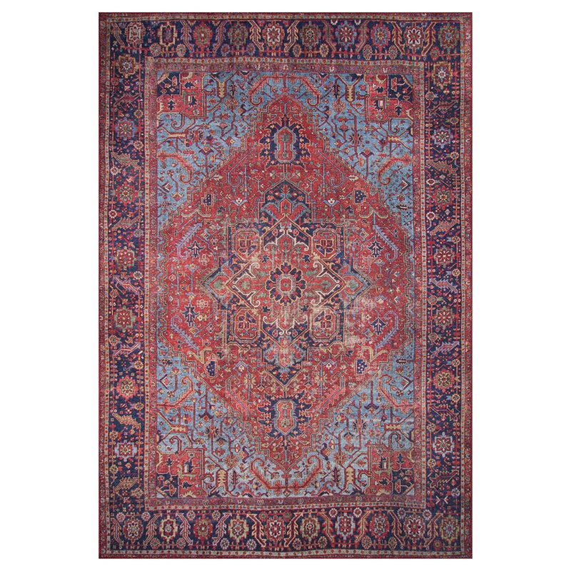Premium Machine Washable Carpet, 4.6 x 6.2 Feet, 100% Polyester, 1850 g/m² | Pile Height: 0.2 Inches | Eco-Friendly Recycled Poly Cotton Underside | Perfect for Living Room, Bedroom, and High-Traffic Areas
