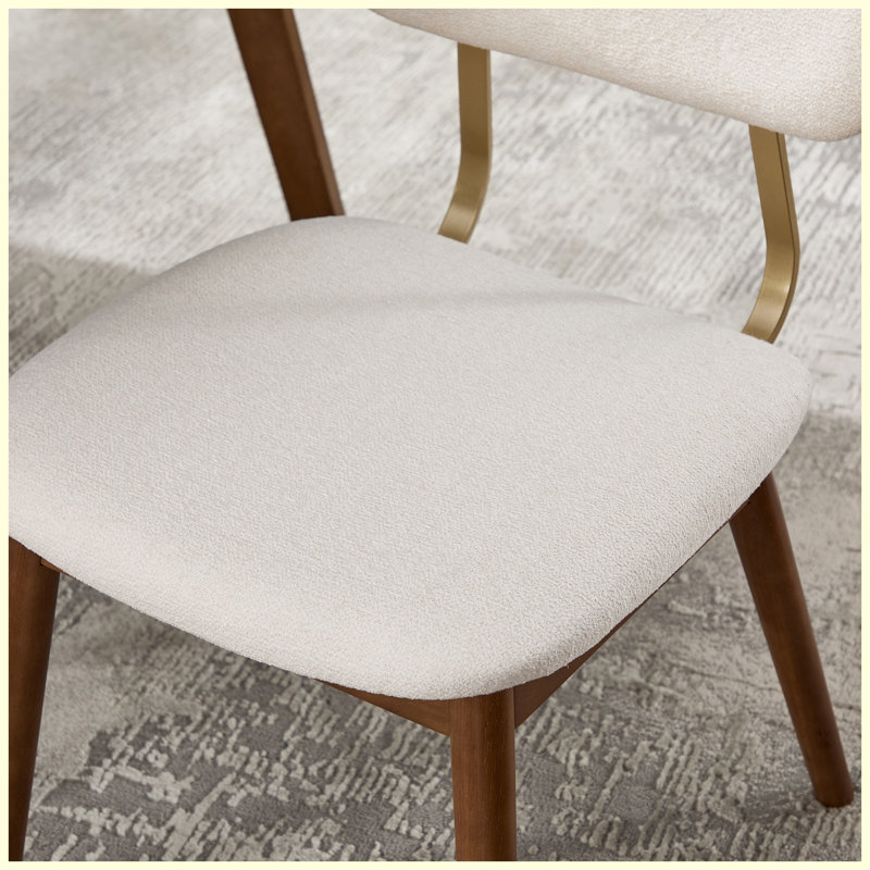Ensemble de 2 chaises de salle à manger en bois, chaises de cuisine rembourrées en tissu moderne, chaises de salle à manger de style maison de campagne