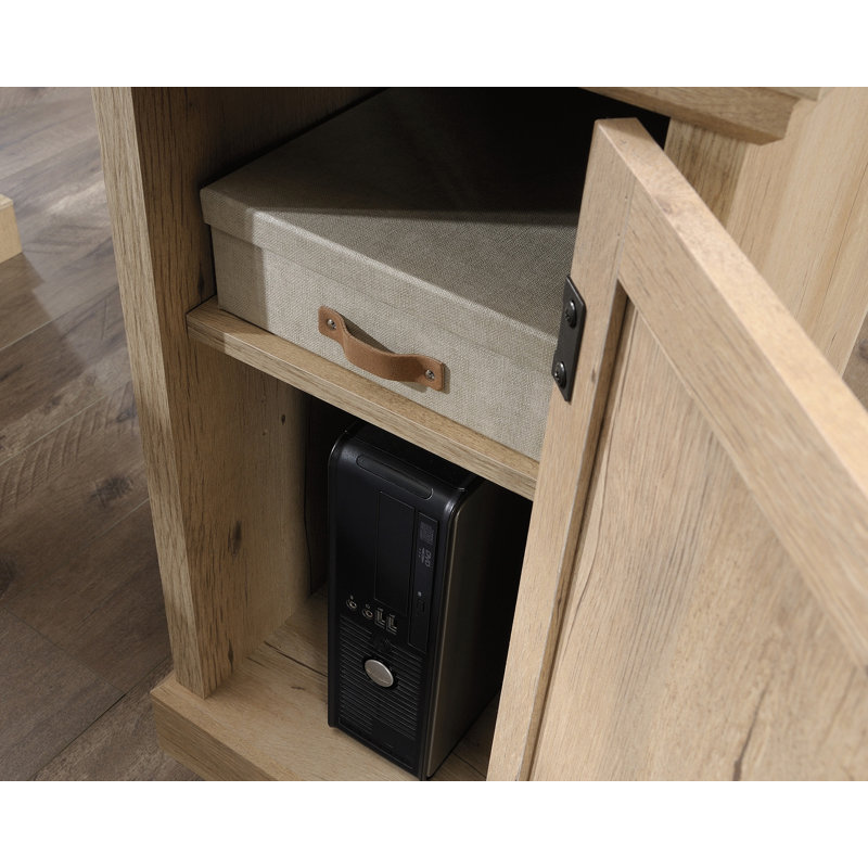 Bureau en L avec rangement en chêne Prime