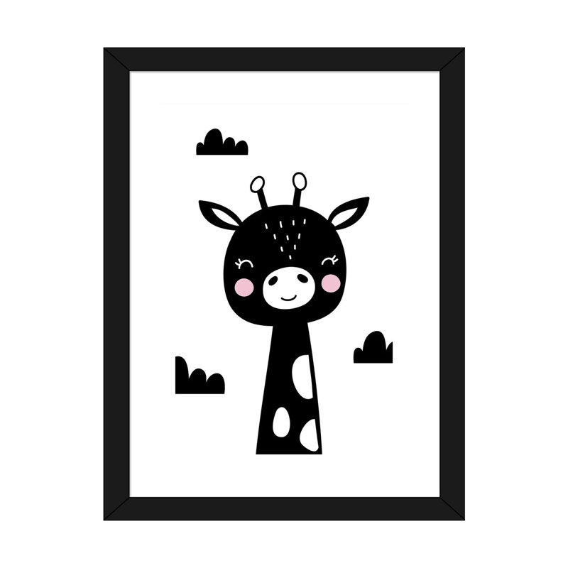 Gironde Scandi - impression d'art graphique, H 32 po x l 24 po x P 1 po, Papier encadré noir, Blanc