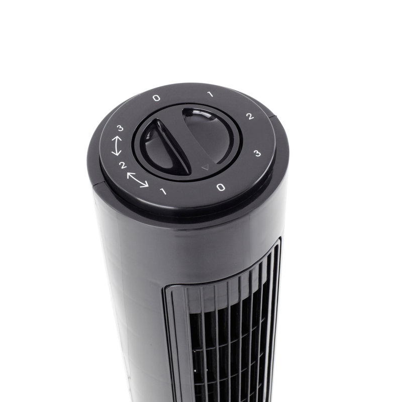 Arooj 73 cm Oscillating Tower Fan, Black