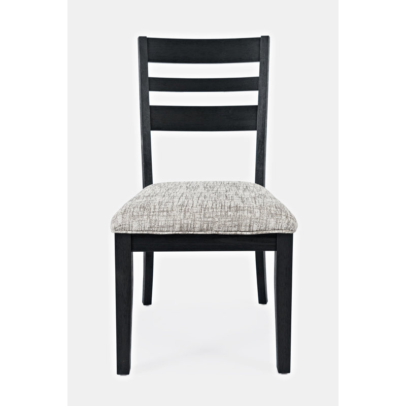 Cathye 19'' H Upholstered Acacia Side Chair, Dark Charcoal