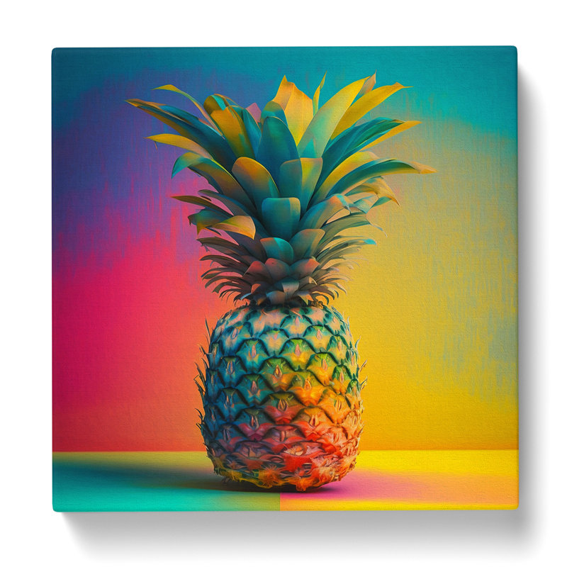 Pineapple Colour Field - Wrapped Canvas, 50cm H x 50cm W x 3cm D