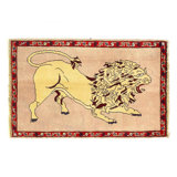Animal Pictorial lion Hand Knotted 2'X 3'1"