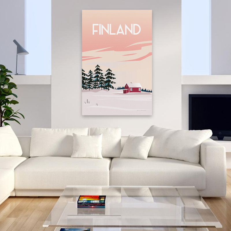 Illustration finlandaise de voyage - Finlande II, H 48 po x l 32 po