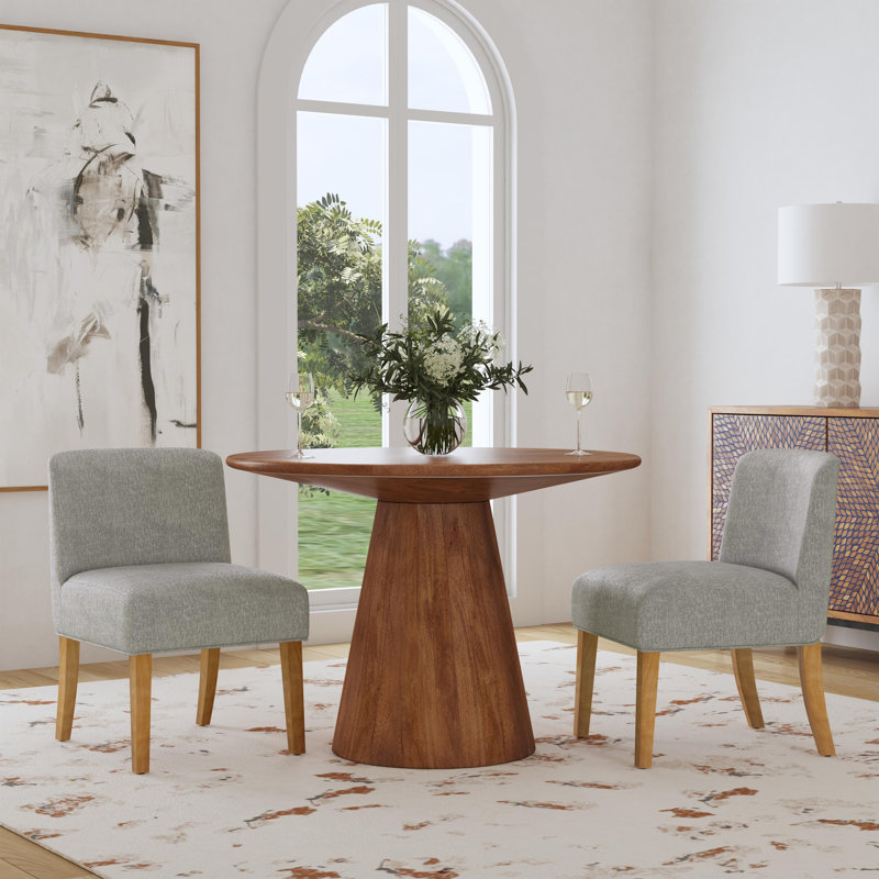 Bhawari Upholstered Dining Chair, Gray Polyester Blend