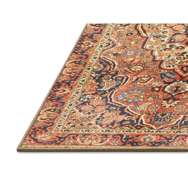 Tapis traditionnel orange / beige, Rectangle 2 pi x 4 pi